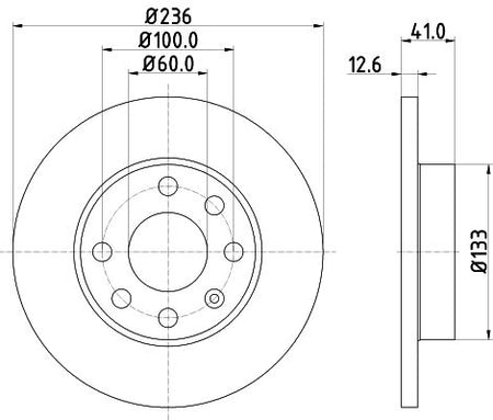 Hella Brake Disc for OPEL & Chevrolet, OEM quality, OEM 569030 - View 2