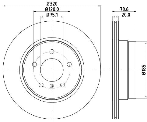 BMW X5 Brake Disc, Hella OEM, OEM 34216771970 - View 2