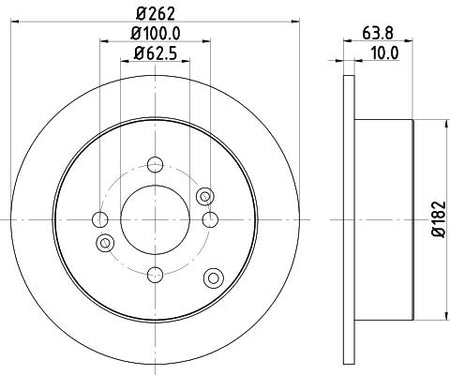 Hyundai Accent III Brake Disc, Hella OEM, OEM 584111C800 - View 3