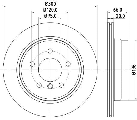 Hella Brake Disc for BMW, OEM quality, OEM 34216764653, MPN 8DD 355 117-831