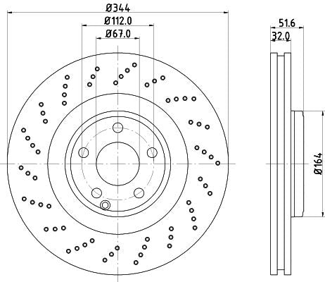 Hella Brake Disc for Mercedes-Benz, OEM quality, OEM 2184210412 - View 3