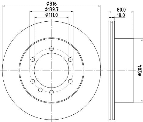 Hella Brake Disc for Nissan & Ford Australia, OEM quality, OEM 4320605J03 - View 3