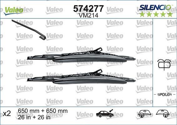 Valeo Front Wiper Blade Set for Fiat, Peugeot & more, OEM quality, OEM 9464552880 - View 2