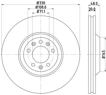Hella Brake Disc for Peugeot & Citroen, OEM quality, OEM 4246E0, MPN 8DD 355 128-221