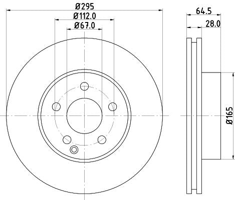 Mercedes-Benz E-Class Brake Disc, Hella OEM, OEM 2044210712 - View 2
