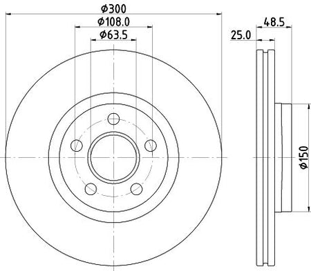 Hella Brake Disc for FORD, OEM quality, OEM 2252901 - View 3