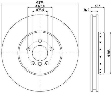 Hella Brake Disc for BMW, OEM quality, OEM 34116785675 - View 2