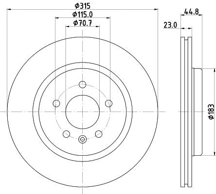 Hella Brake Disc for OPEL, OEM quality, OEM 13521009 - View 2