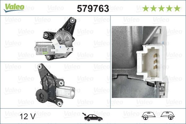 Renault Laguna Rear Wiper Motor, Valeo OEM, OEM 8200001893, MPN 579763