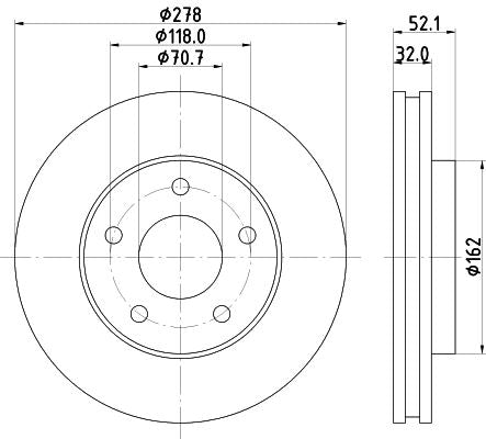 Hella Brake Disc for Chevrolet, Pontiac & more, OEM quality, OEM 09195293 - View 2