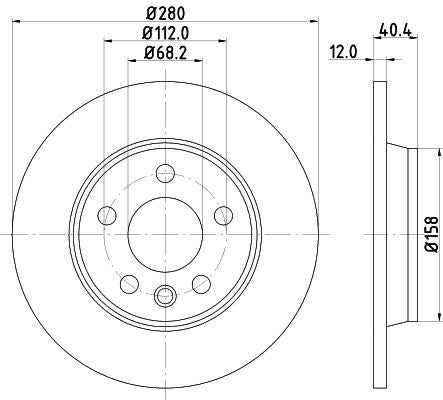 Volkswagen Kombi T2 Van Brake Disc, Hella OEM, OEM 701615601 - View 2
