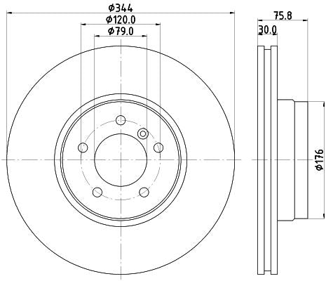 Land Rover Range Rover III Brake Disc, Hella OEM, OEM SDB000200 - View 2