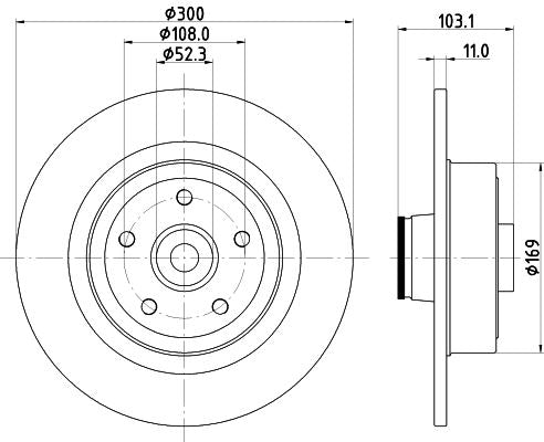 Renault Megane II Brake Disc, Hella OEM, OEM 8200266043 - View 4