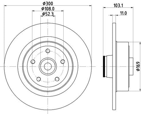 Renault Megane II Brake Disc, Hella OEM, OEM 8200266043 - View 4