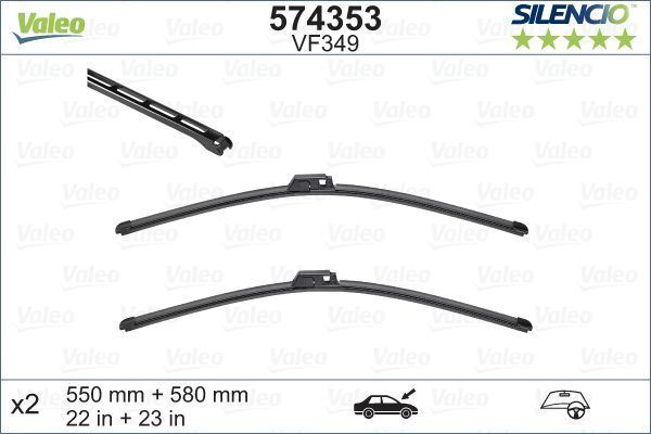 Audi A4 Front Wiper Blade Set, Valeo OEM, OEM 8H0955426 - View 3