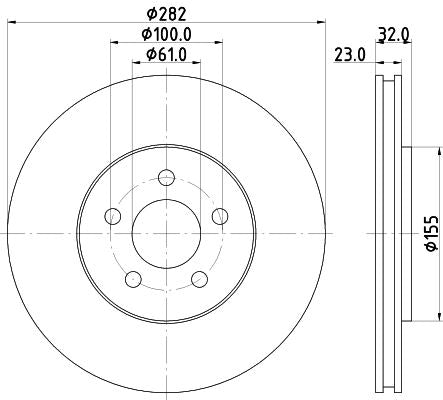 Hella Brake Disc for Dodge & Chrysler, OEM quality, OEM 04695186 - View 3