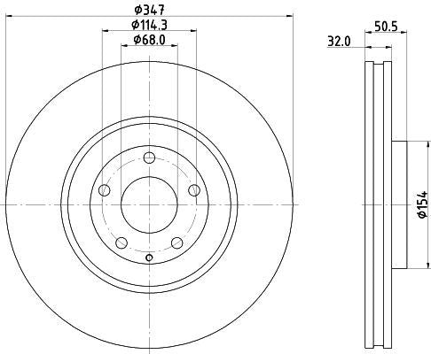 Mazda Cx-60 Brake Disc, Hella OEM, OEM K13T33251, MPN 8DD 355 135-271