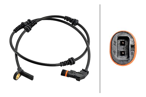 Hella ABS Wheel Speed Sensor for Mercedes-Benz, OEM quality, OEM 1649058200, MPN 6PU 230 048-231