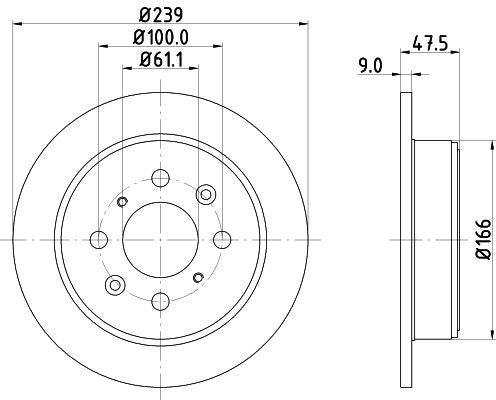 Hella Brake Disc for Honda & Acura, OEM quality, OEM 42510SELT50 - View 3