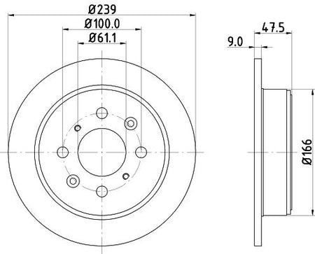 Hella Brake Disc for Honda & Acura, OEM quality, OEM 42510SELT50 - View 3