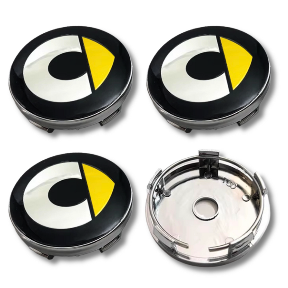 Smart 60mm Yellow plastic Centre Caps Set, set of 4, OEM A4534000200
