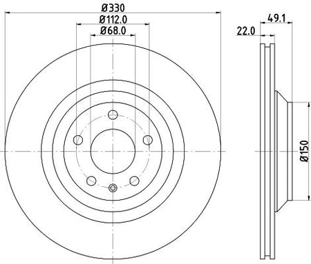 Audi (faw) Audi Brake Disc, Hella OEM, OEM 4F0615601D - View 2