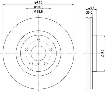 Nissan 350Z Roadster Brake Disc, Hella OEM, OEM 40206CD000 - View 3