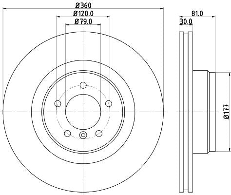 Land Rover Range Rover III Brake Disc, Hella OEM, OEM LR031843 - View 3
