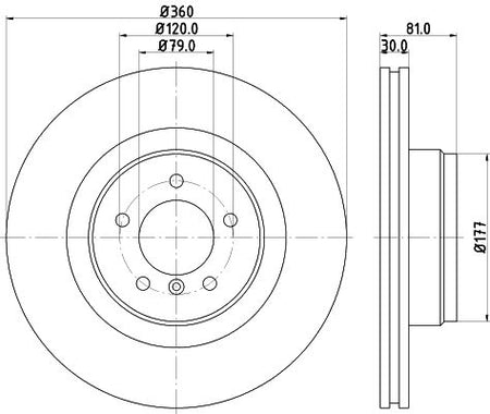 Land Rover Range Rover III Brake Disc, Hella OEM, OEM LR031843 - View 3