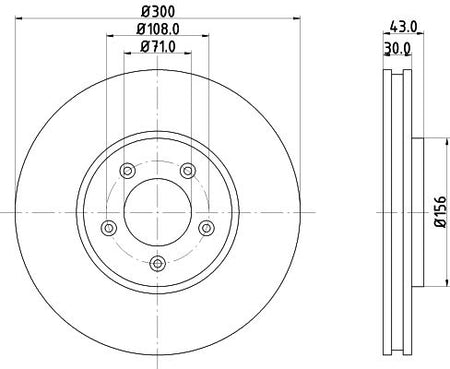 Hella Brake Disc for Lincoln & Jaguar, OEM quality, OEM JLM20801 - View 2