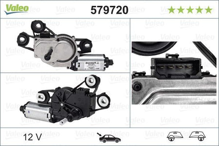Seat Ibiza Rear Wiper Motor, Valeo OEM, OEM 6J3955711, MPN 579720