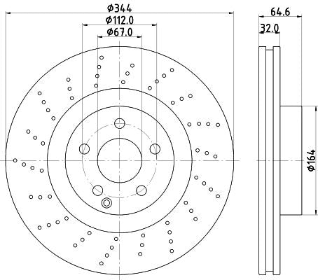 Hella Brake Disc for Mercedes-Benz, OEM quality, OEM 0004211412 - View 2