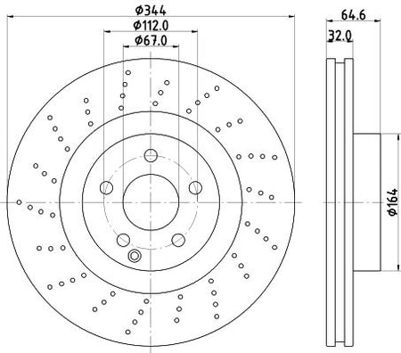 Hella Brake Disc for Mercedes-Benz, OEM quality, OEM 0004211412 - View 2