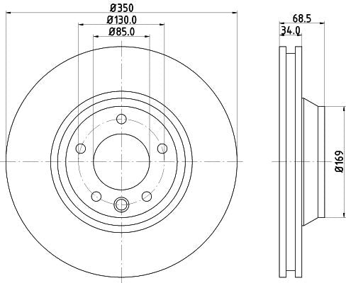 Hella Brake Disc for AUDI, Porsche & more, OEM quality, OEM 7L6615302E - View 2
