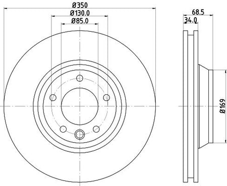 Hella Brake Disc for AUDI, Porsche & more, OEM quality, OEM 7L6615302E - View 2