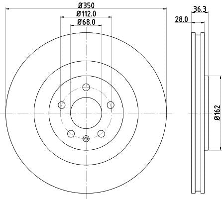 Hella Brake Disc for AUDI & Volkswagen, OEM quality, OEM 4M0615601J - View 2