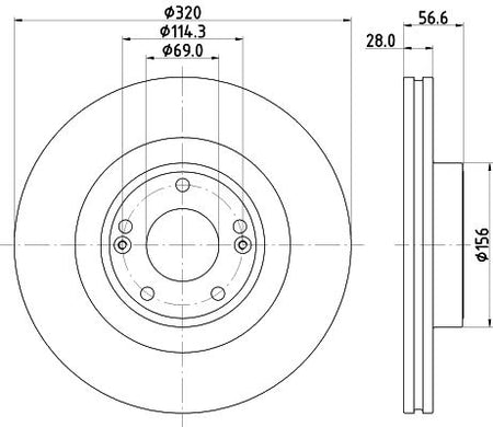 Hella Brake Disc for Hyundai, OEM quality, OEM 517122M000 - View 3
