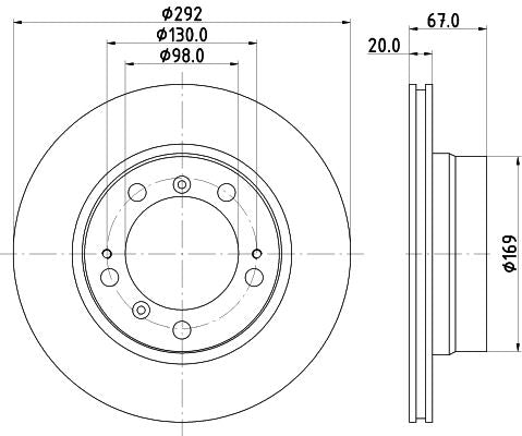 Porsche Boxster Brake Disc, Hella OEM, OEM 98635240103, MPN 8DD 355 105-721