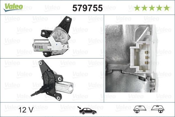 Renault Modus / Grand Modus Rear Wiper Motor, Valeo OEM, OEM 8200313354 - View 4