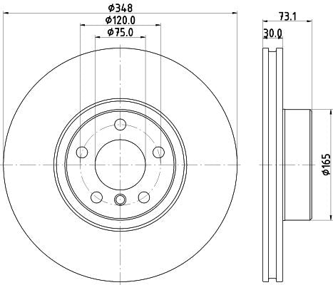 BMW X4 Brake Disc, Hella OEM, OEM 34116871799 - View 4