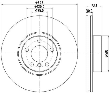 BMW X4 Brake Disc, Hella OEM, OEM 34116871799 - View 4