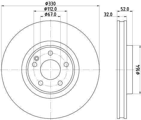 Mercedes-Benz EQV Brake Disc, Hella OEM, OEM 4474211900 - View 2