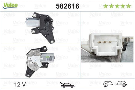 Valeo Rear Wiper Motor for Renault, OEM quality, OEM 8200311486, MPN 582616