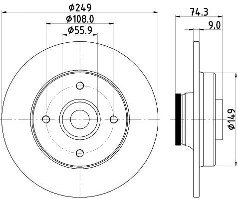 Hella Brake Disc for Citroen & Peugeot, OEM quality, OEM 1609249980 - View 3