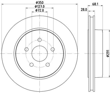 JEEP Grand Cherokee III Brake Disc, Hella OEM, OEM 05290731AA - View 3