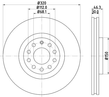 Hella Brake Disc for AUDI, OEM quality, OEM 8D0615301K - View 4