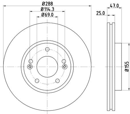 Hella Brake Disc for KIA & Hyundai, OEM quality, OEM 51712G4000 - View 4