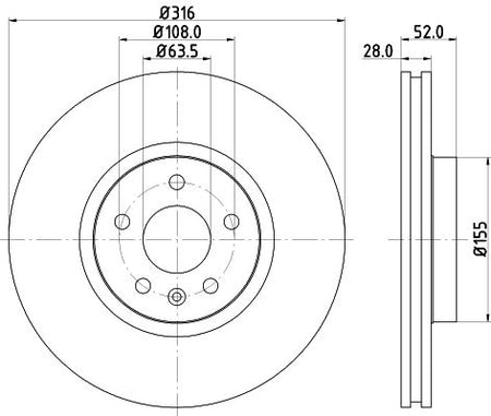 Hella Brake Disc for Volvo, OEM quality, OEM 1380046 - View 4