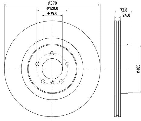 BMW 7 Brake Disc, Hella OEM, OEM 34216765891 - View 3