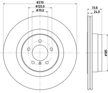 BMW 7 Brake Disc, Hella OEM, OEM 34216765891 - View 3